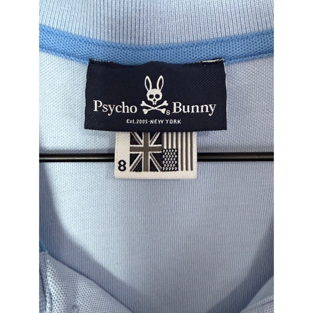 Psycho Bunny Mens Ombre Polo Shirt Short Sleeve Cotton Blue Size 8 Streetwear - Picture 2 of 8